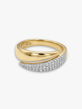 Adjustable Zirconia Ring - 18K gold Plated