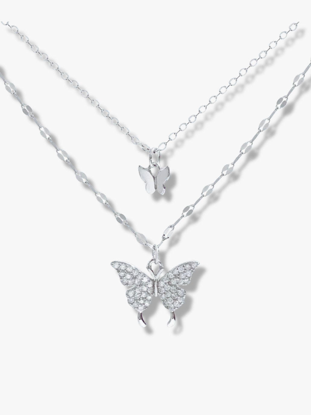 Double-Layer Butterfly Pendants With Shiny Zirconia