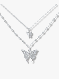 Double-Layer Butterfly Pendants With Shiny Zirconia