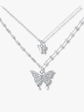 Double-Layer Butterfly Pendants With Shiny Zirconia