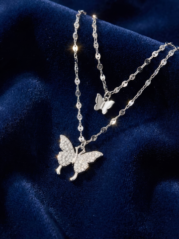 Double-Layer Butterfly Pendants With Shiny Zirconia