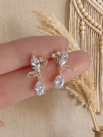 Rhinestone Decor Drop Earrings