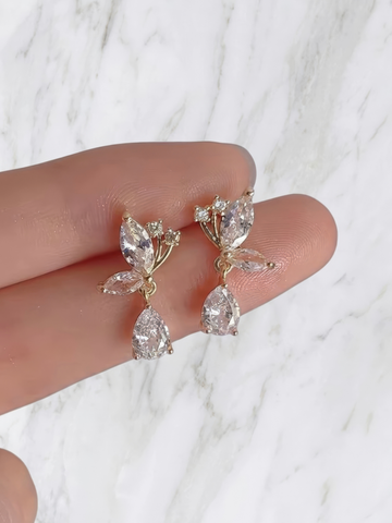 Rhinestone Decor Drop Earrings