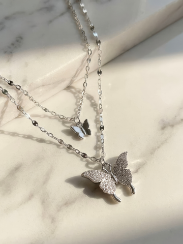 Double-Layer Butterfly Pendants With Shiny Zirconia