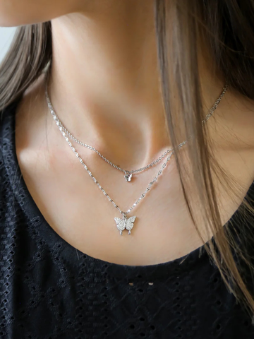 Double-Layer Butterfly Pendants With Shiny Zirconia