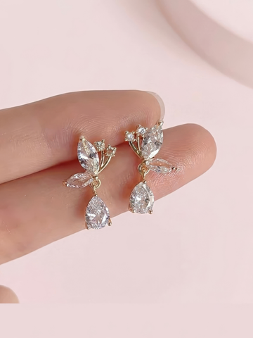Rhinestone Decor Drop Earrings
