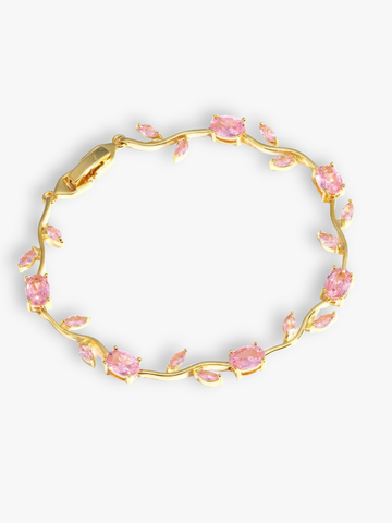 Trendy Tulip Bracelet Pink Zirconia